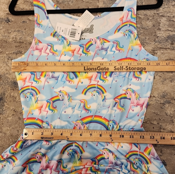 NWT Lisa Frank Unicorn Rainbow Dress Sz Small Sleeveless Magical XOXO Stretchy - Picture 3 of 16